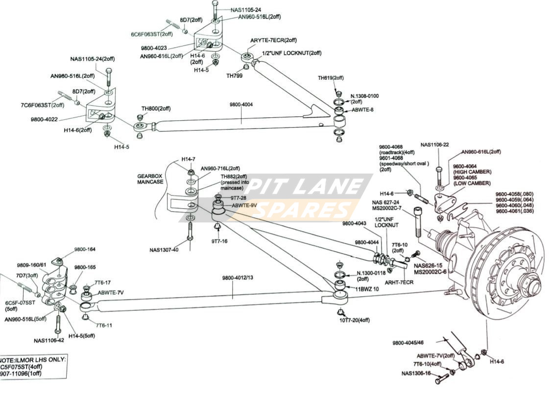 REAR WISHBONES ASSY Diagram